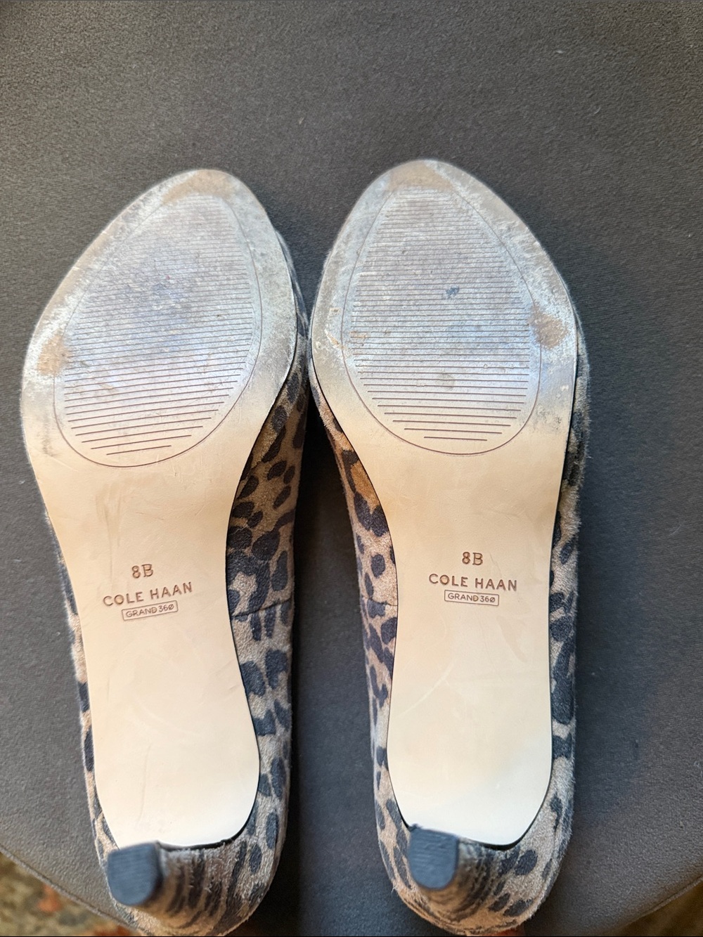 Cole Haan Drado Leopard Print Peep-Toe Heel Womens 8 Leather Work Fall - Picture 11 of 11